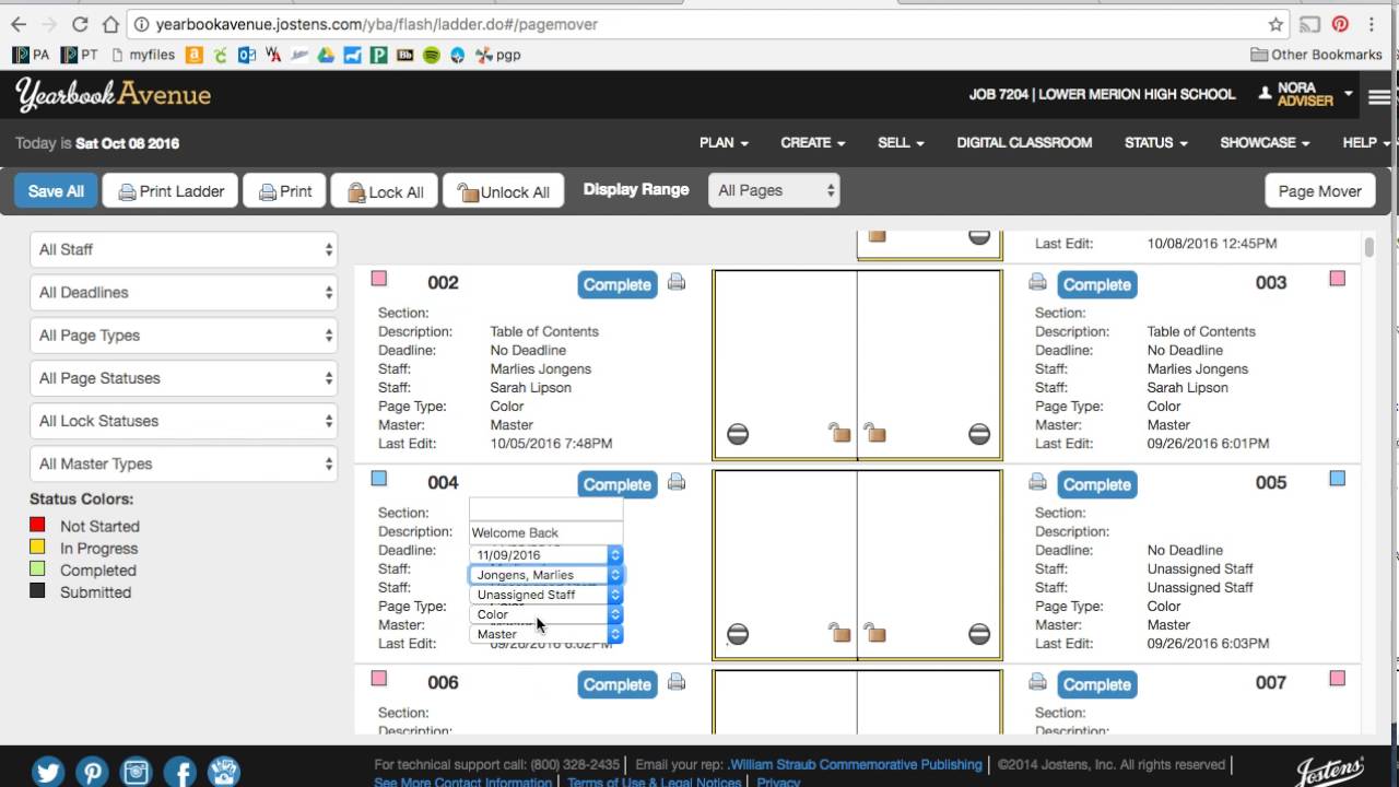 Yearbook Avenue: How to Assign Pages in the Page Ladder