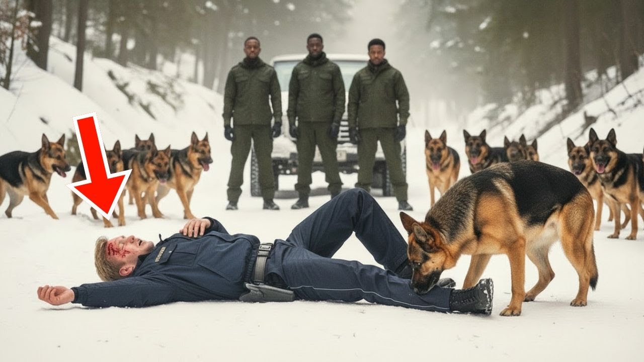 Bandyci znokautowali policjanta... Ale nie zauważyli 23 psów za sobą...