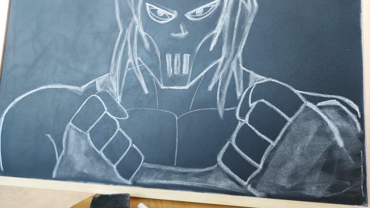How To Draw Casey Jones | Step by Step Chalkboard Drawing