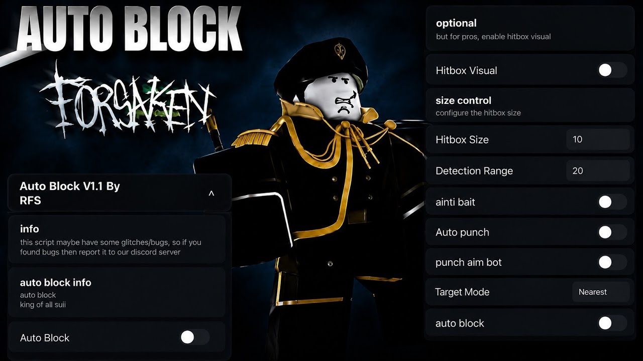 Forsaken Auto-Block Script | Auto-Block | Anti Bait | 100% Block Chance | TP Block |More&