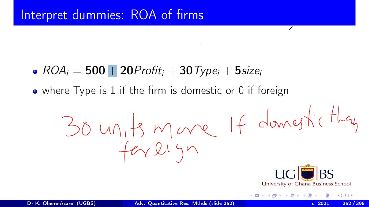 7a Dummy variables   coding, interpretations