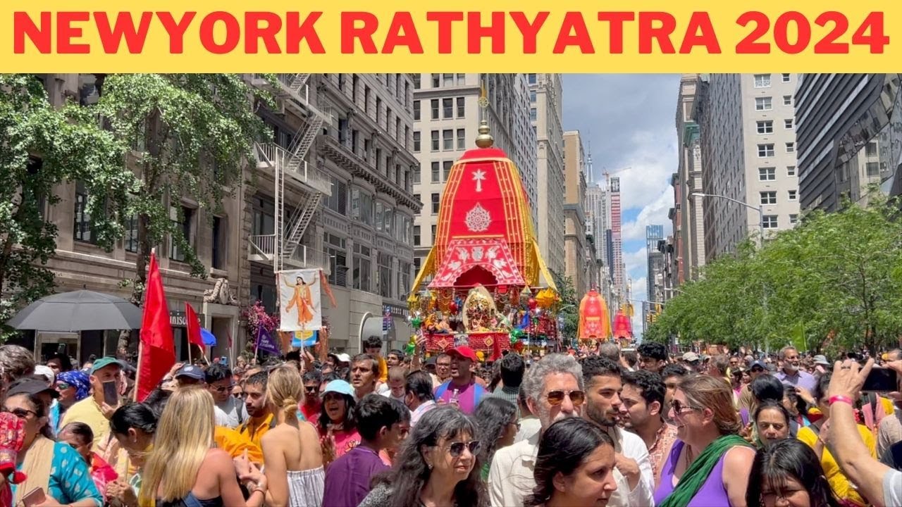 JAGANNATH RATH YATRA IN NEWYORK 2024 | जगन्नाथ रथ यात्रा | ISKCON Hare Krishna Parade & Festival NYC