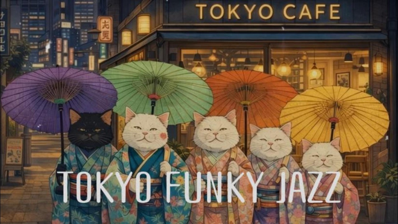 Tokyo Cat Cafe | 80's Funky Jazz Lofi Playlist 🎧 | Broadcasting Beyond | Relax & Chill & Study