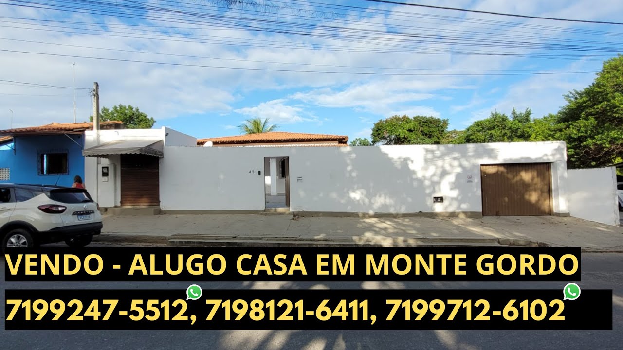 Vendo ou Alugo! casa varandado a poucos minutos do centro de monte Gordo Camaçarí Bahia 7199247-5512