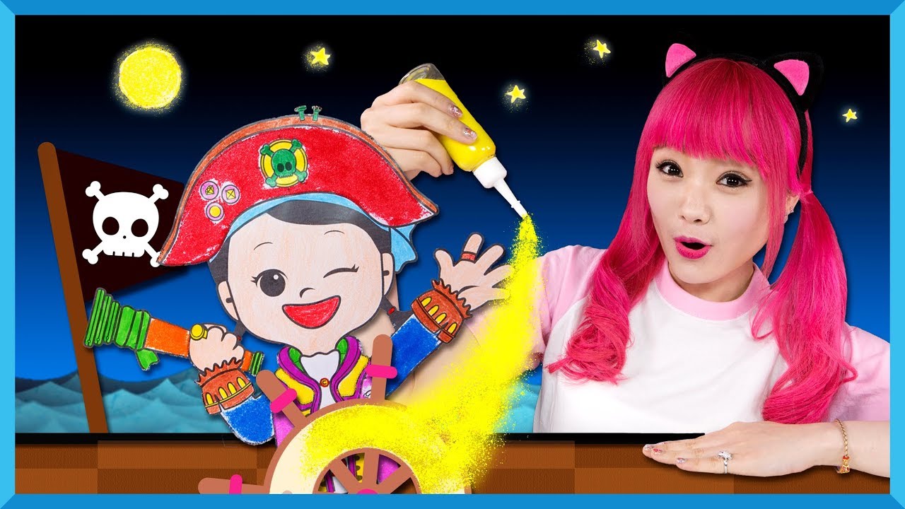 Mewarnai dengan pasir warna | Colored sand and glue drawing | Mainan anak | Kids Toys