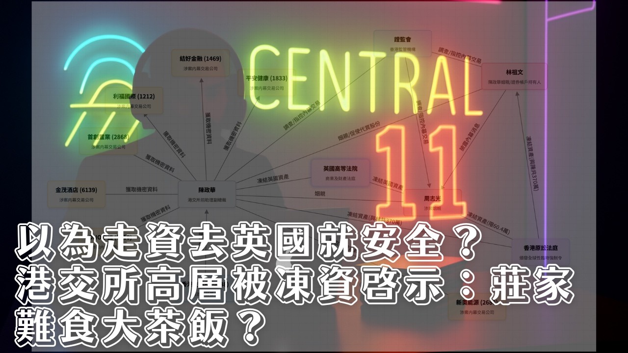以為走資去英國就安全？港交所高層被凍資啟示：莊家都搵食艱難！｜ 中環十一少