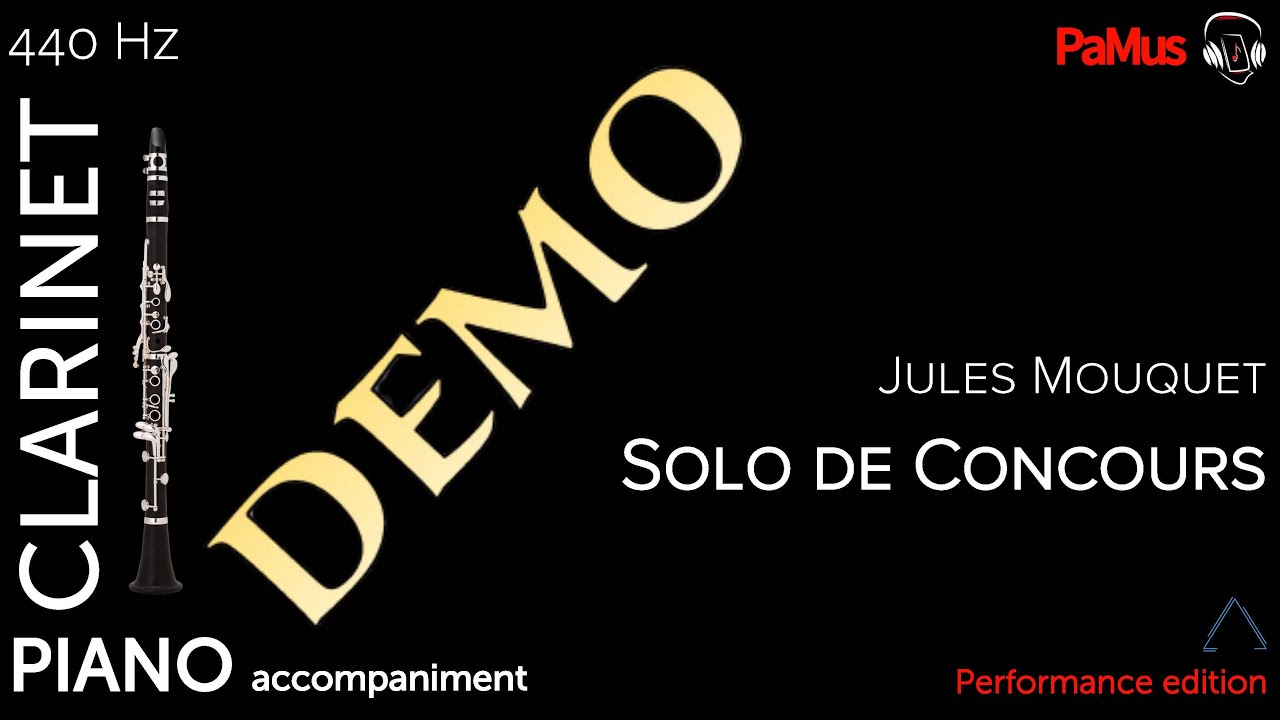Jules Mouquet: Solo de concours for Clarinet - Piano accompaniment 440Hz
