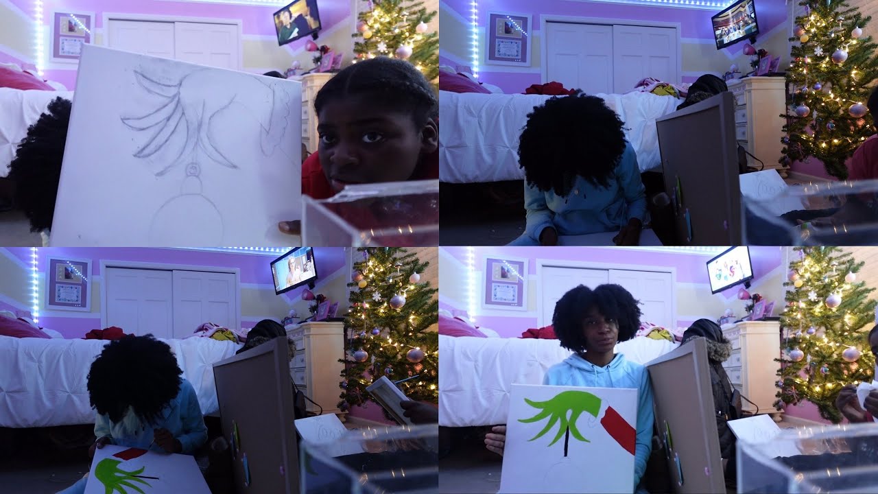 paint the grinch with me 🎄❤️ | vlogmas: day 24
