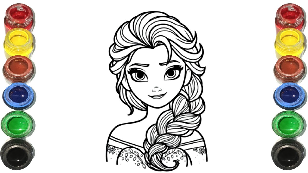 Cute Elsa Frozen Drawing for kids, Painting & Coloring for kids, Toddlers| Let's Draw Together