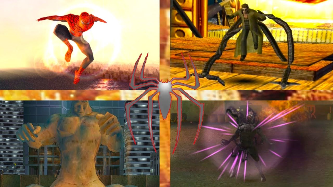 Spider-Man 2 & 3 (PSP) All Boss Fights & Endings
