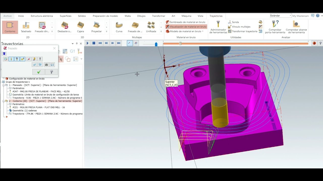 || MASTERCAM PARA PRINCIPIANTES --- ESTRATEGIAS 2D || 3. Contorno.