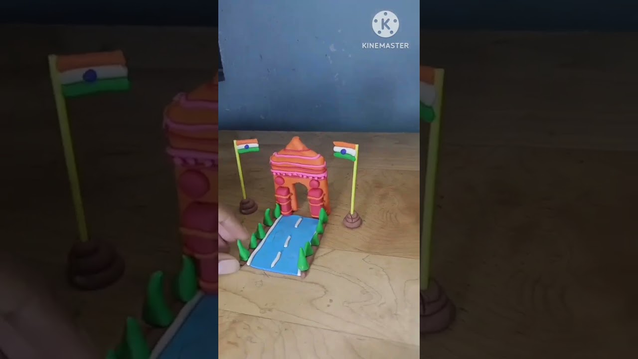 How to make India gate With Polymer Clay #tricolor #indiagate #shorts #claycraft