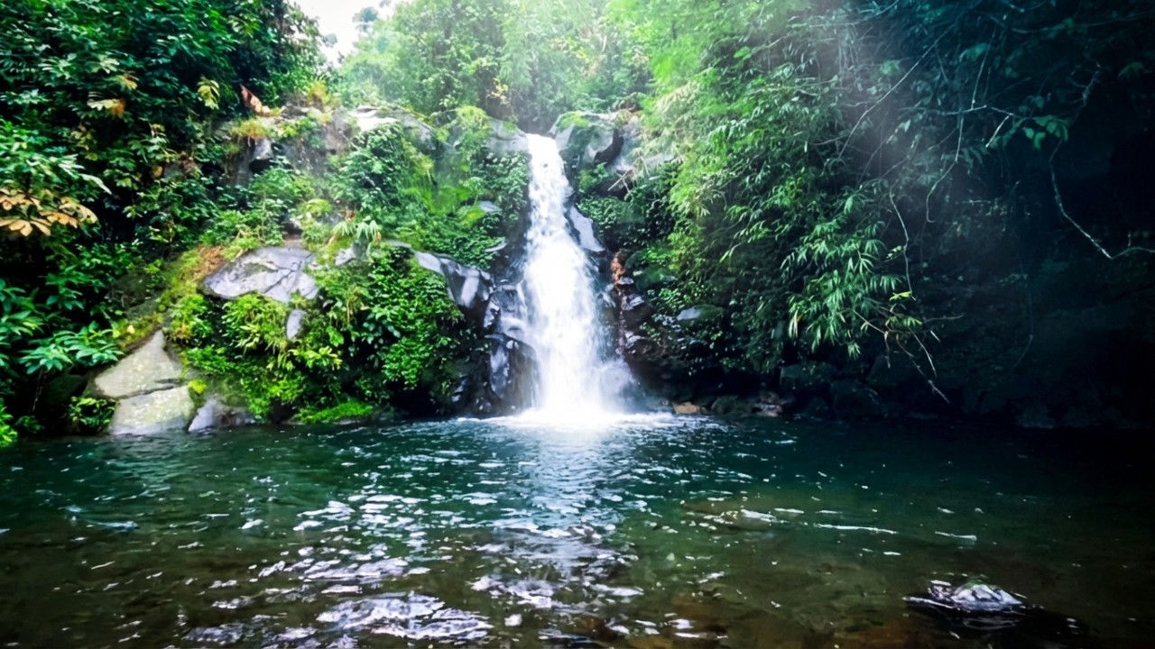 Calming Heart Sleep Music by Quiet Night Waterfall for Emotional Ease 🤍🌙💧