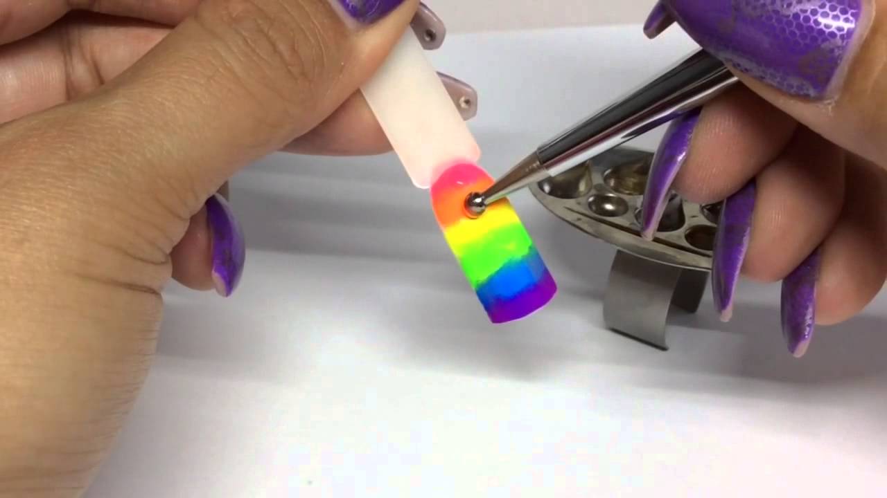 Easy Neon Rainbow Gradient Dotty Nail Art! | Magpie Neon pigments & Gel II | REQUESTED