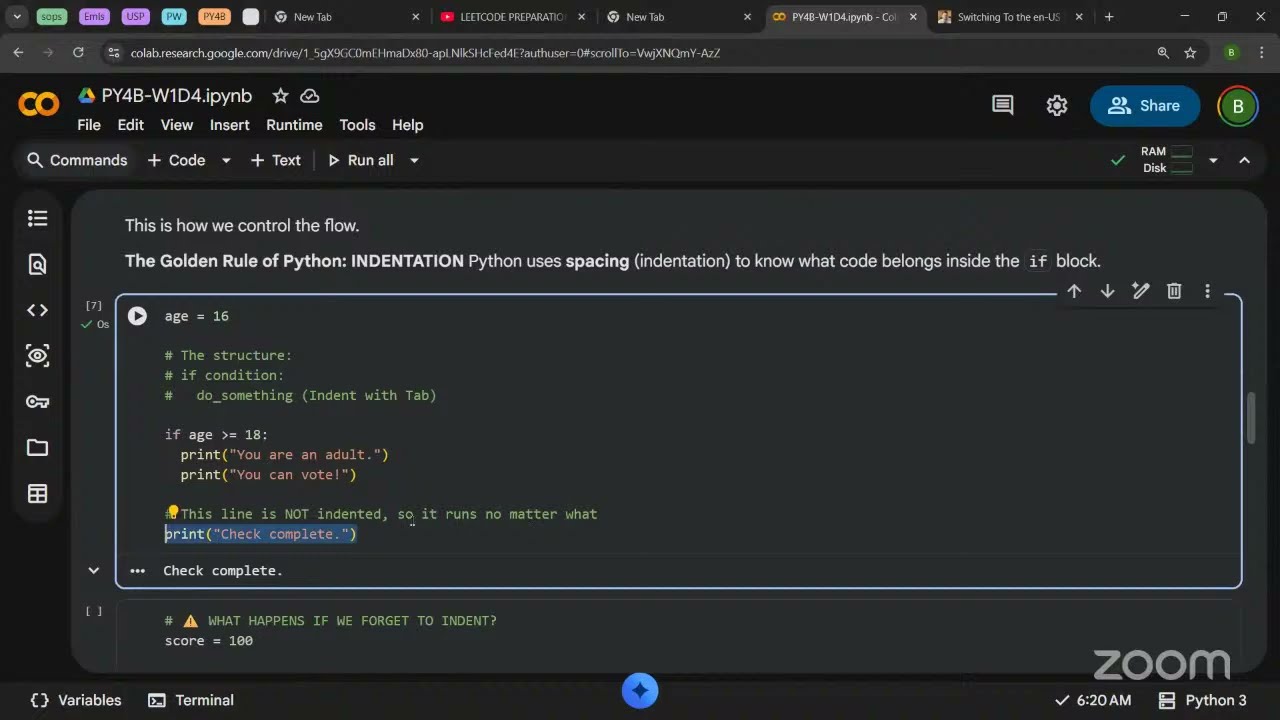 6AM | Python for absolute beginners | Week 1 | Day 4