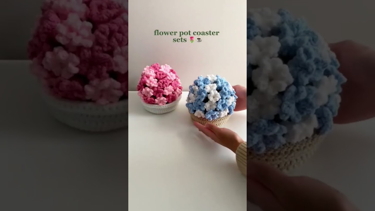 crochet Flower pot coaster seats 🌼☕. thank you for watching  #beautiful #love  DM to order yours 💌🇮🇳