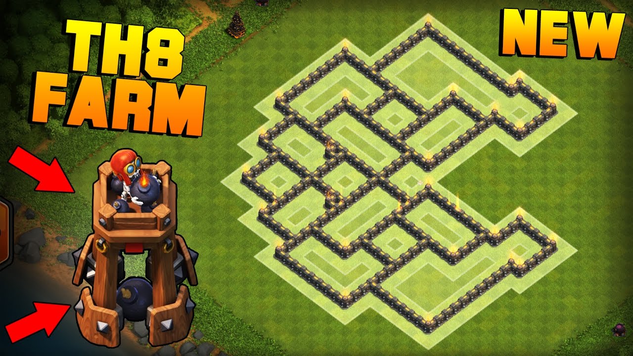 Clash of Clans | Town Hall 8 (TH8) Farming Base w/ NEW BOMB TOWER | BEST Hybrid Base + PROOF [2016]