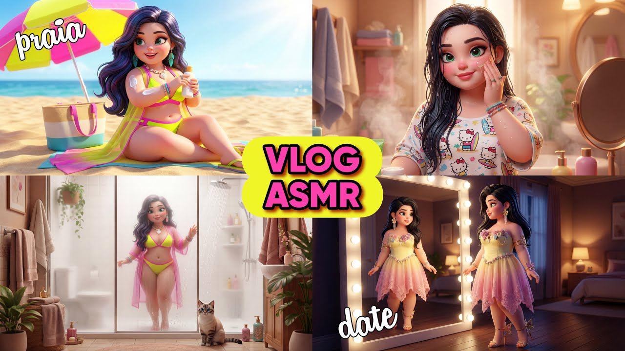 Vlog ASMR: Praia, Banho Premium e Date 🏖️🛁🥂 (Desenho Curativo)