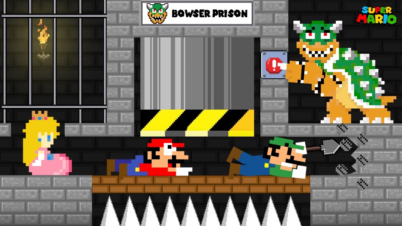 Mario and Luigi vs Bowser Prison Escape rescue Peach | Game Animation