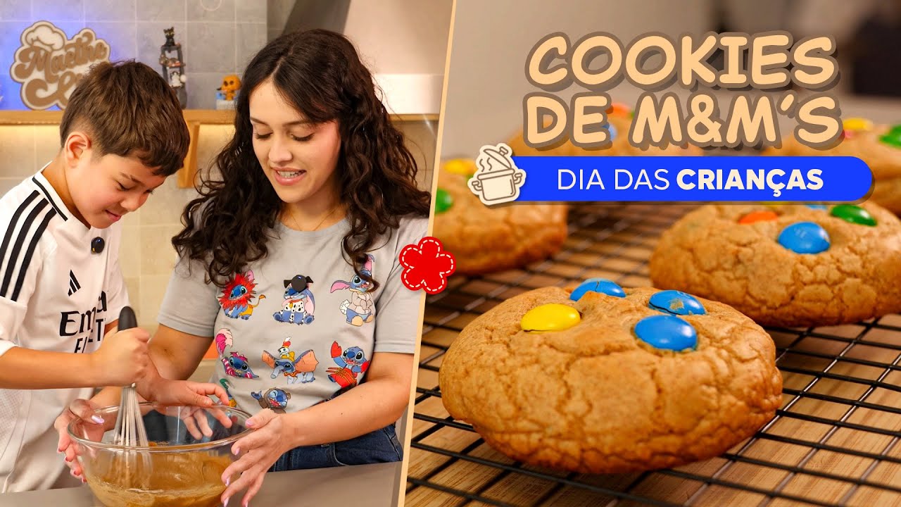Cookies de M&M - Especial de dia das crianças - Maethe Chef