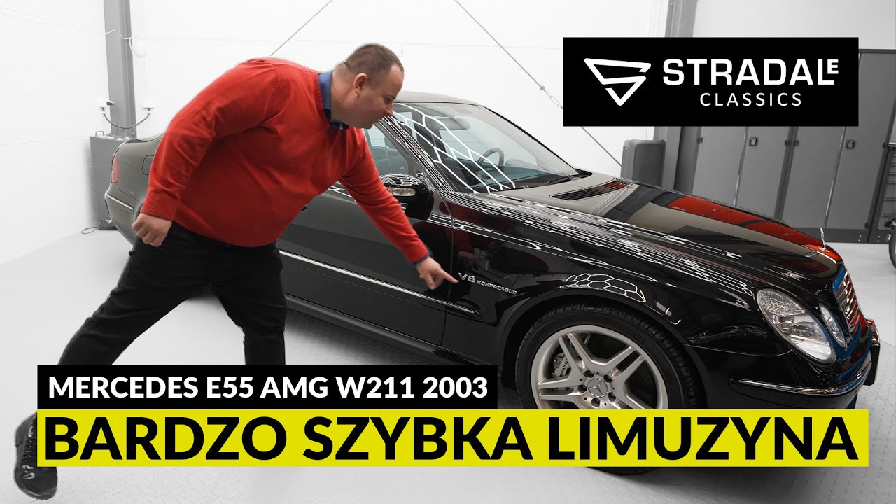 Mercedes E55 AMG W211 2003. Bardzo szybka limuzyna.