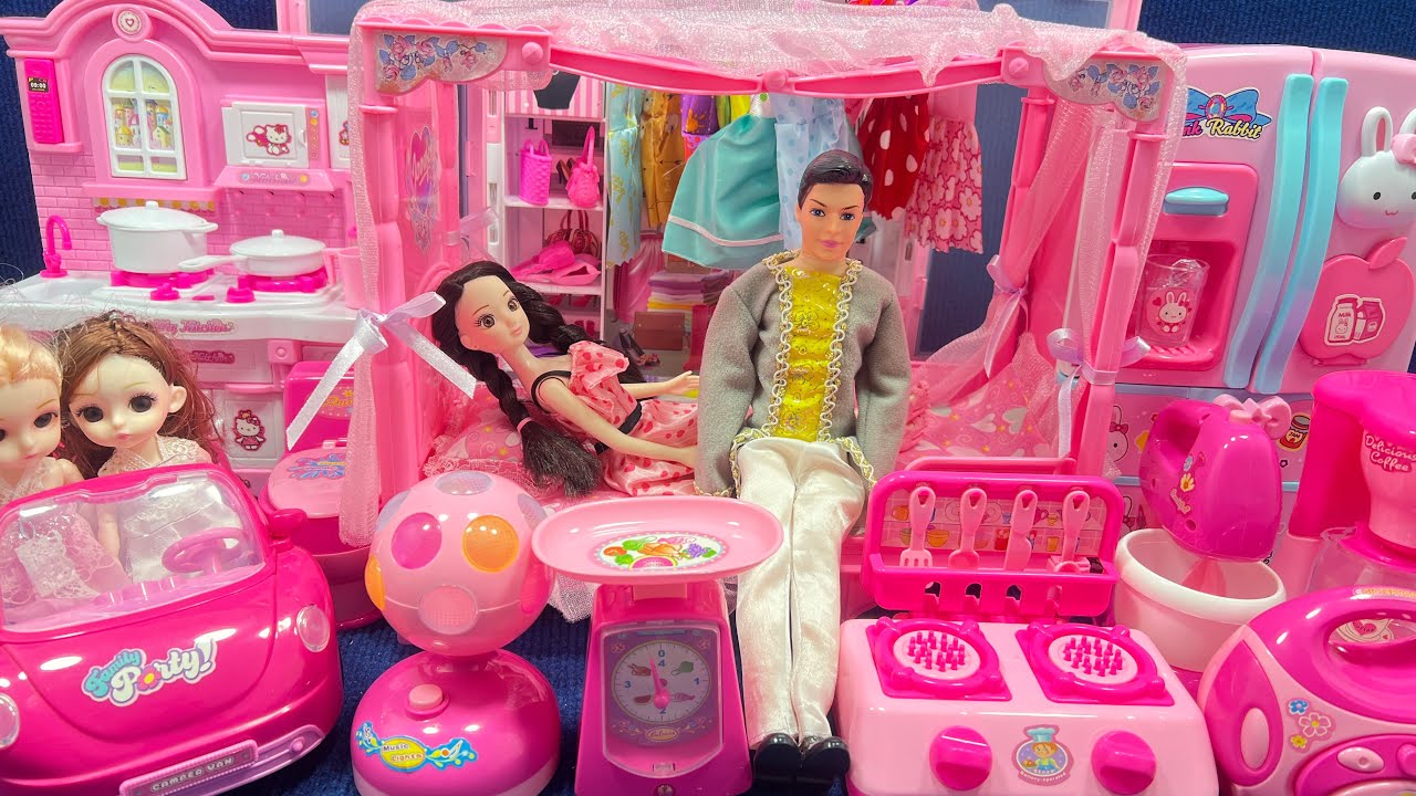 11 Minutes Satisfying With Unboxing Barbie Princess Cozy Bedroom Dress Up Play Set Toys Review｜ASMR