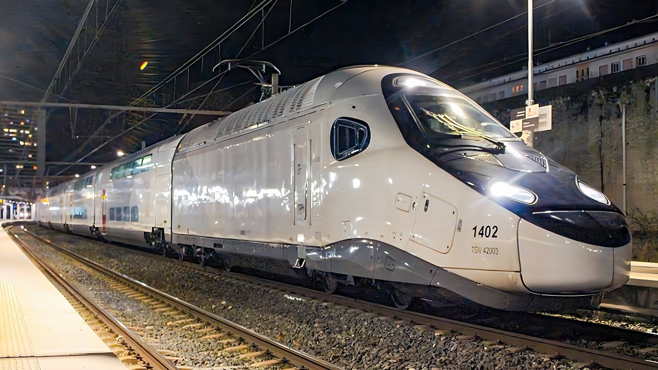 TGV M 1402 quitte la gare de Chambéry Challes-les-Eaux
