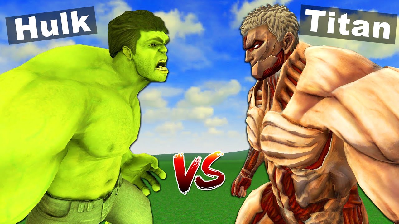 HULK SUPERHERO vs ATACK ON TITAN in Garry's Mod