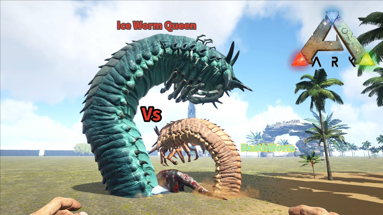 Ark:DeathWorm Vs IceWorm Queen Ark Survival Evolved