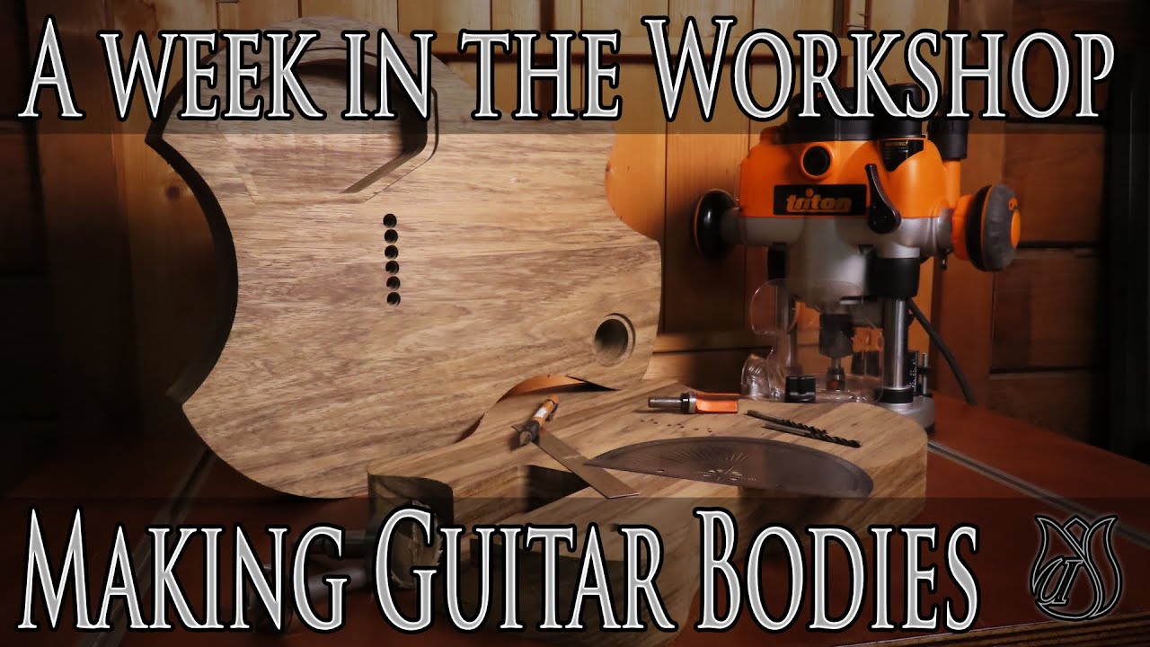 Cutting and Routing Guitar Bodies, Drilling String Through holes and making the Neck Pocket.