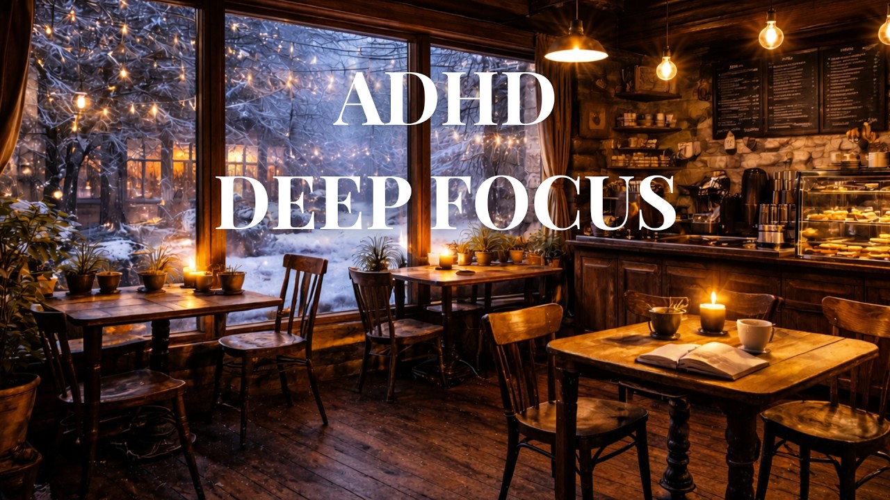 ADHD Deep Focus Café ☕ Cozy Coffee Shop Ambience for Studying, Reading & Work (No Music)