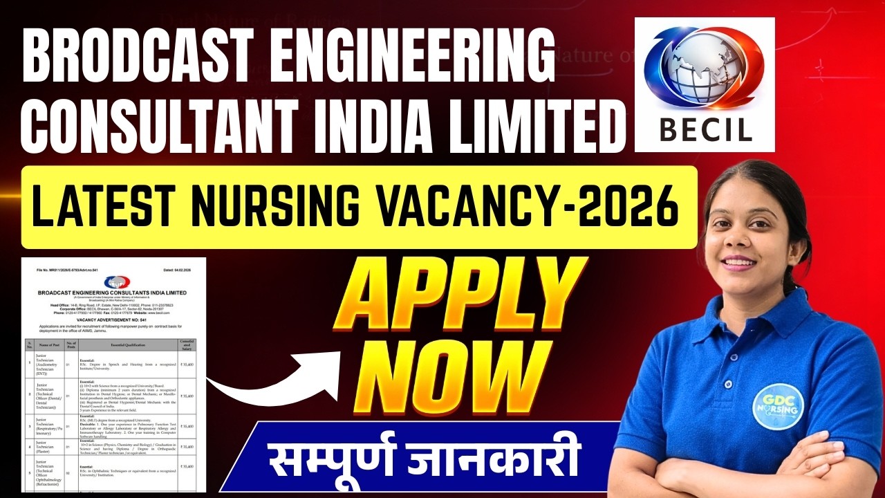 BECIL Latest Nursing Vacancy 2026 – Staff Nurse & Nursing Officer Recruitment, Apply Now!