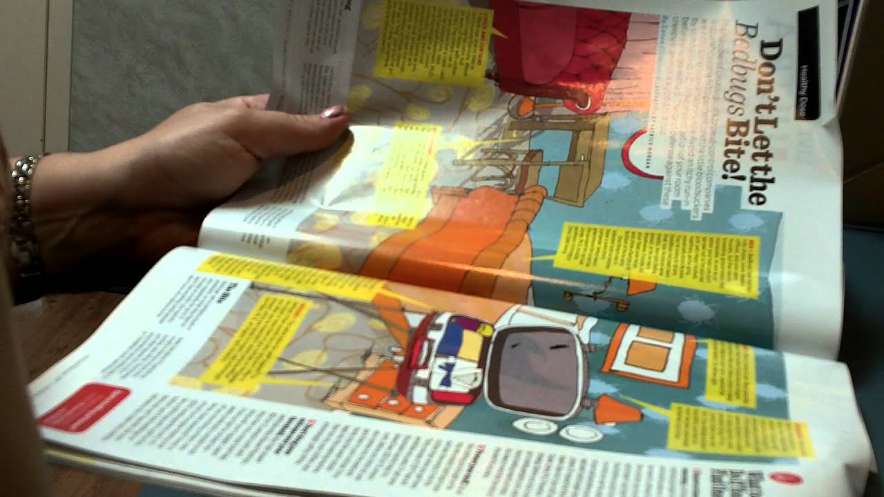 Flipping through magazine with soft spoken commentary