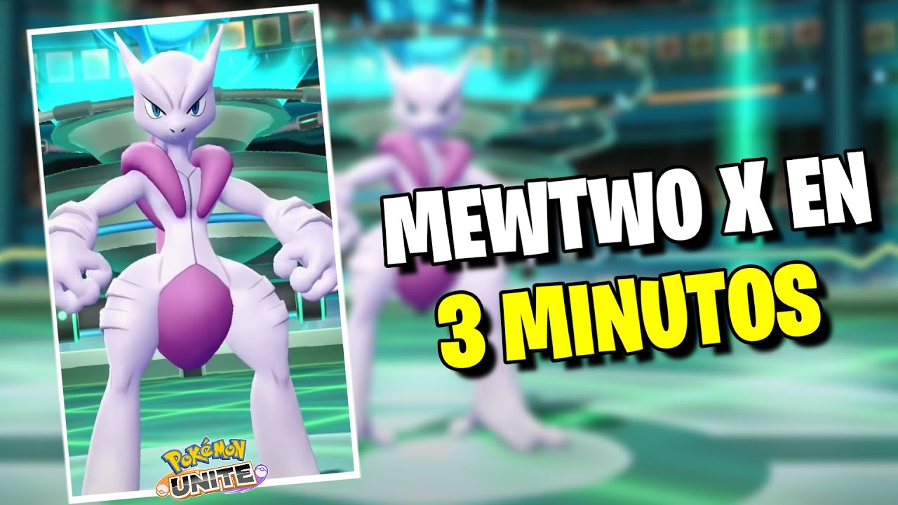 MEGA MEWTWO X EN 3 MINUTOS POKEMON UNITE ! Como jugar con Mewtwo x , Guia Mewtwo x, Build Mewtwo x