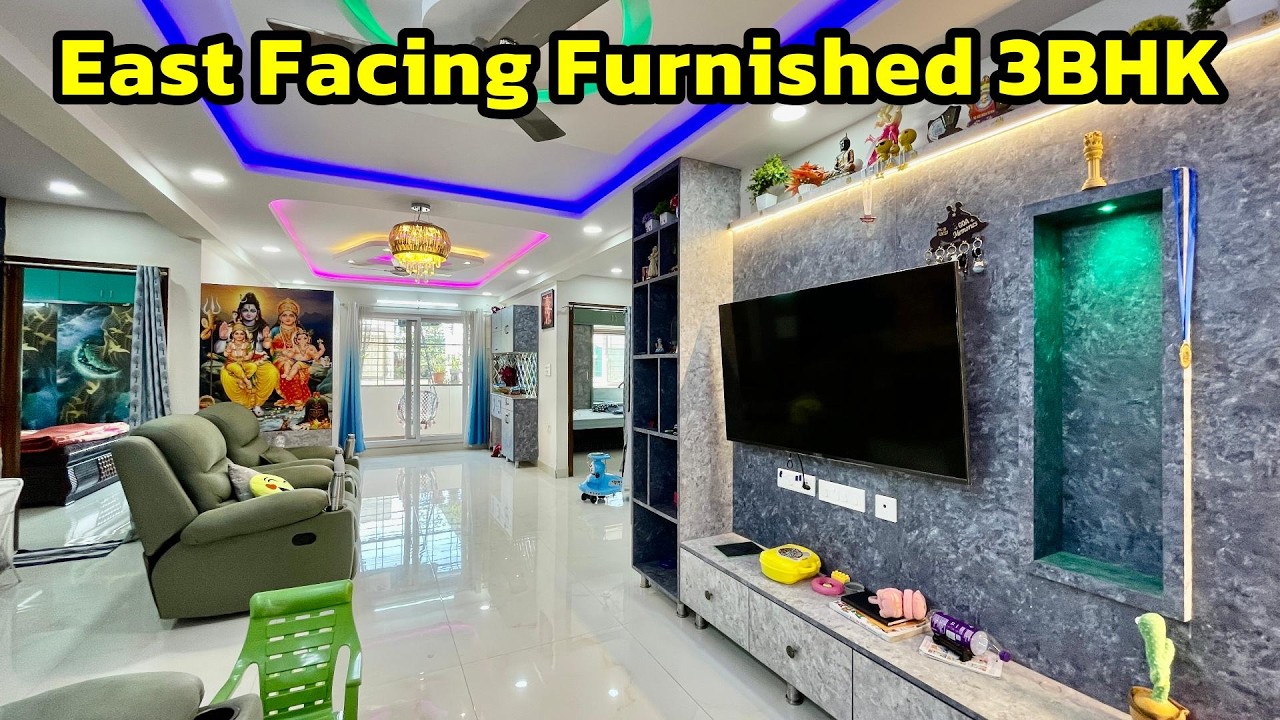 📞9652109815 - East Facing Furnished 3BHK Flats for sale in Bachupally Hyderabad