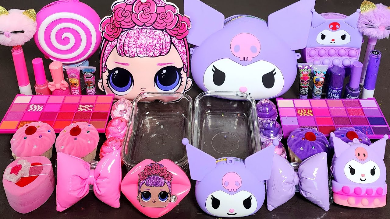 ASMR LOL vs KUROMI Slime Mixing Makeup,Parts,Glitter Into Slime!#satisfying#slime#슬라임