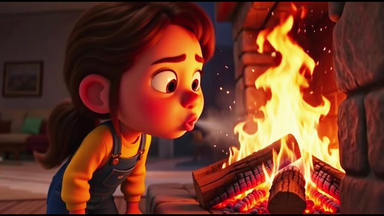 Blizzard vs. Fireplace 🔥 Cozy Glass Cabin Ambience | Disney Pixar Style ASMR