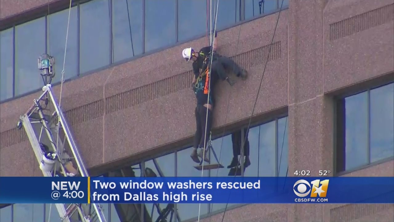 Emergency Crews In Dallas Rescue 2 High-Rise Window Washers