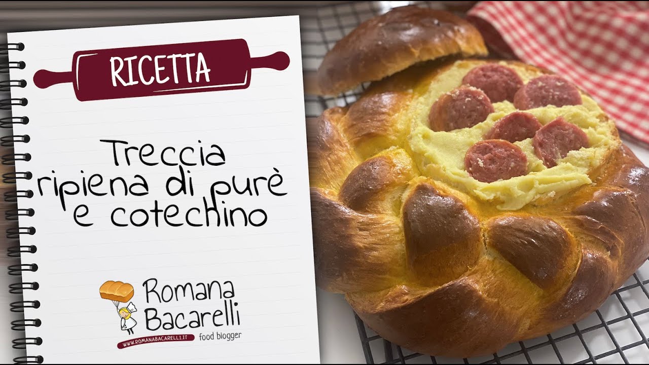 Treccia ripiena di purè e cotechino