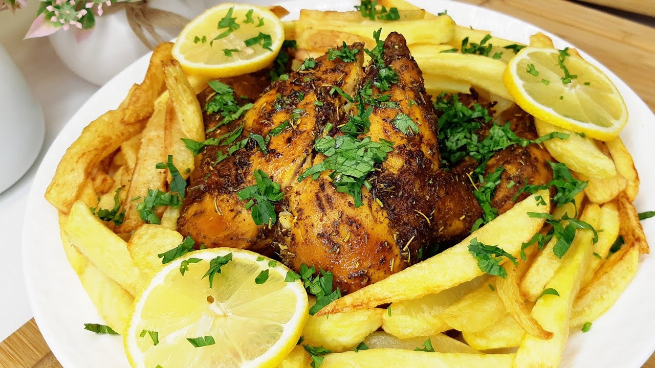 وصفات رمضانية دجاجة مصلية،محمر،روتي على الطريقة التونسية بنة و مذاق ولا أروع  Poulet rôti au four