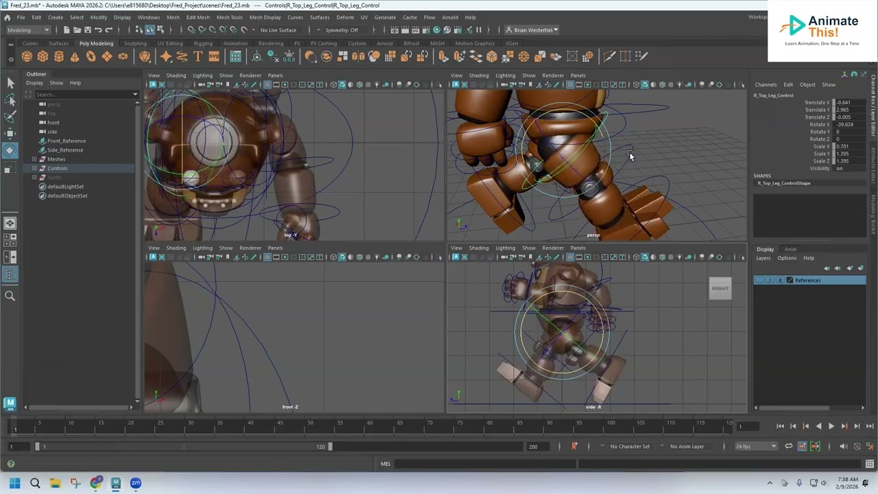 Building An Animatronic Horror Bear - Episode 23 – First Animation: Building a Simple Walk Cycle