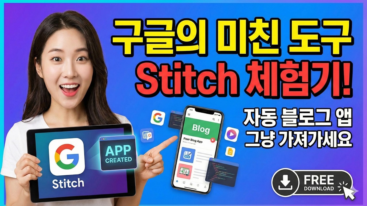 구글의 미친 도구 Stitch 체험기! 이걸로 만든 ‘자동 블로그 앱’ 그냥 가져가세요