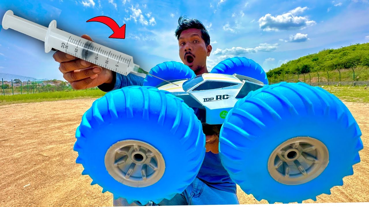 RC Fastest Pneumatic wheels Car with Air Pump Unboxing & Testing - Chatpat toy tv