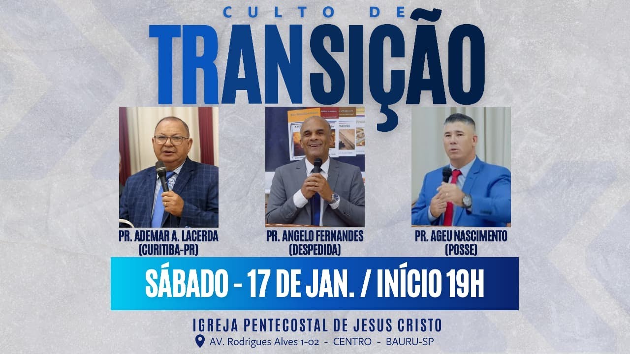 CULTO AO VIVO | CULTO DE TRANSIÇÃO | 17/01/2026 | Sábado  | NOITE