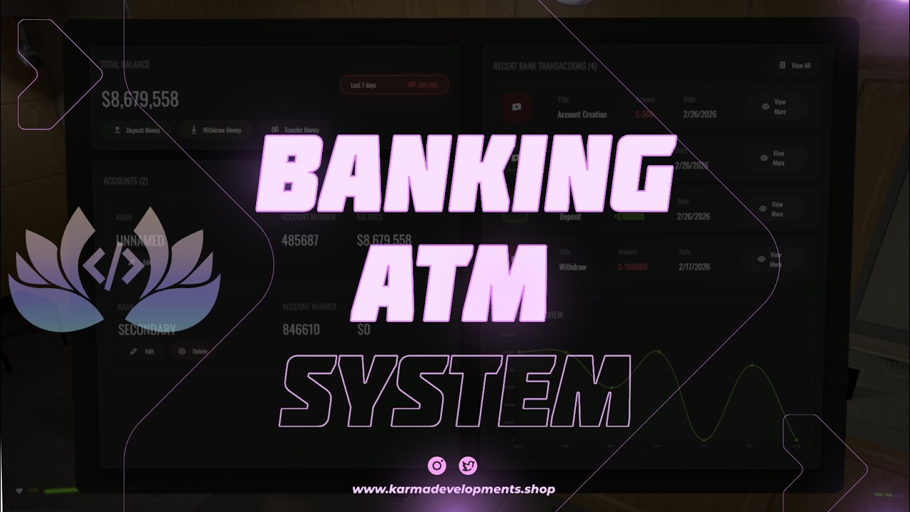 Fivem - Karma Developments Prodigy RP 2.0 Inspired Banking System [QBCore/ESX/QBox]
