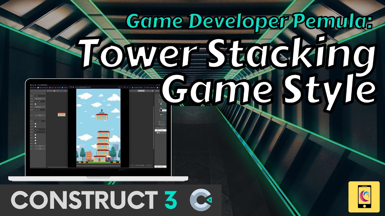 How to Create Simple Stacking Tower Game Style using construct 3