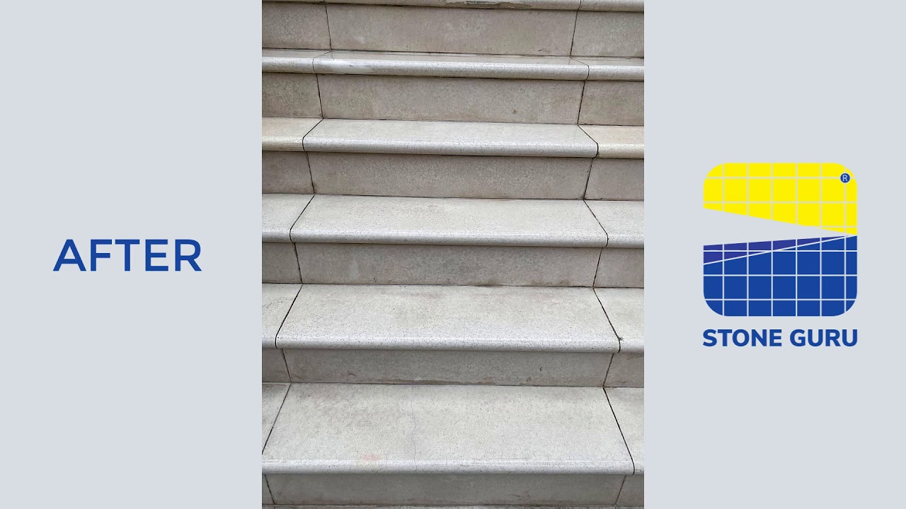 Before and After Restoration Marble Steps