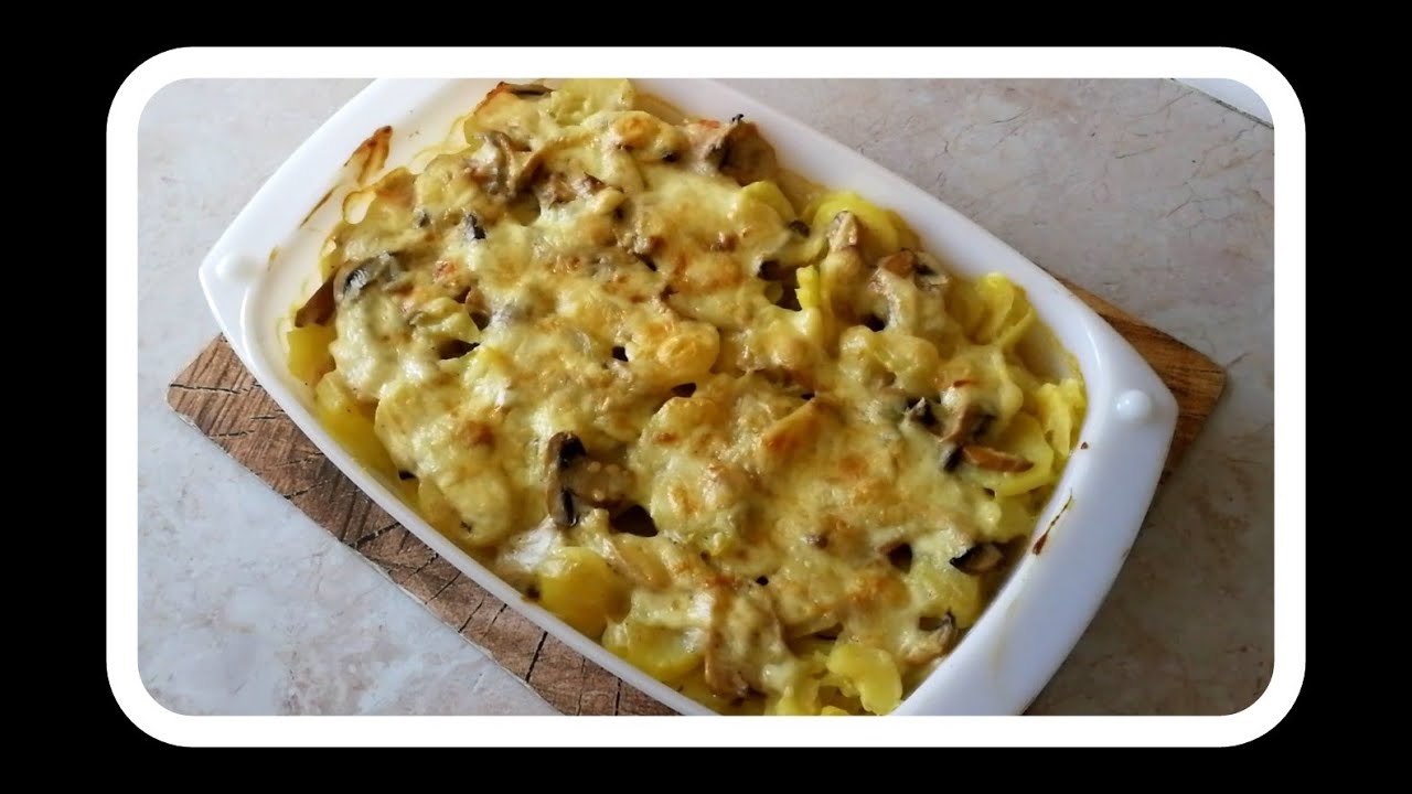 Gratin aux pommes de terre et champignons (recette facile et rapide)