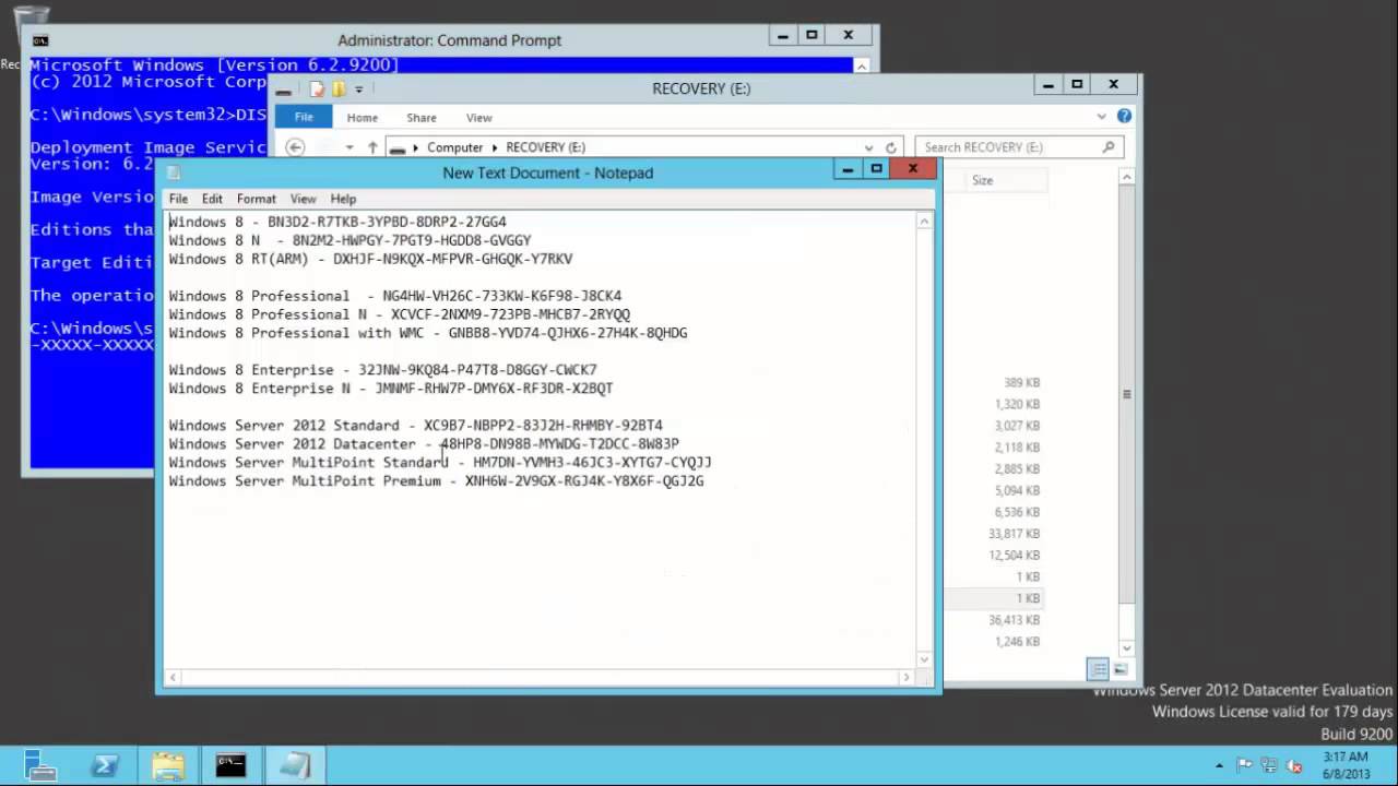 Converting evaluation versions of Windows Server 2012 to full retail versions