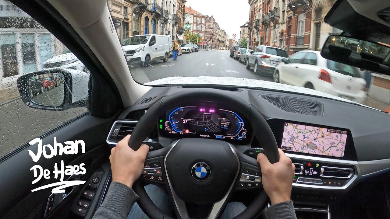 BMW 330e HYBRID SEDAN CITY POV TEST DRIVE IN BRUSSELS